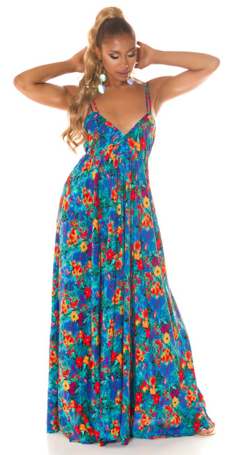 Maxidress with low back Blue